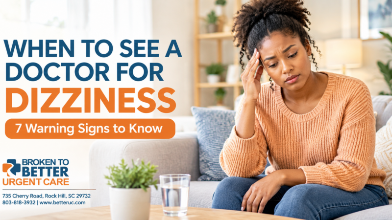 Learn common causes of dizziness, 7 warning signs to watch for, and when dizziness may require urgent or emergency medical attention.